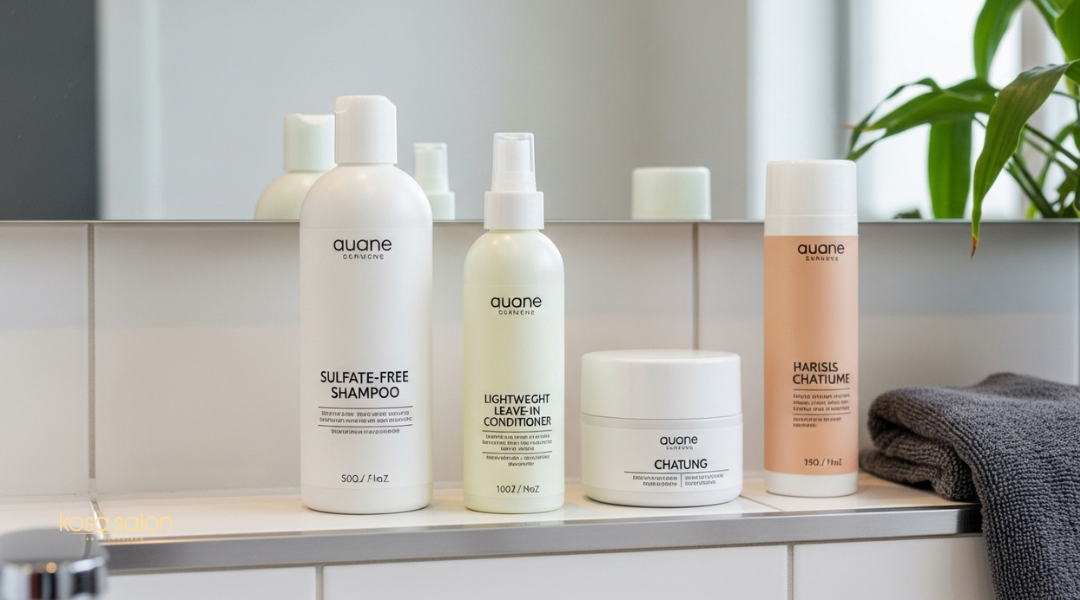 Sulfate-free shampoo, leave-in conditioner, and styling mousse recommended for post-trim hair care in Rancho Cucamonga

